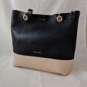 Black and cream reversible Calvin Klein tote